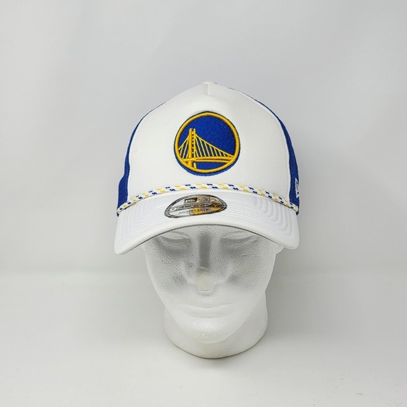 New Era Other - New Era 9FORTY Golden State Warriors Trucker Hat Cap A-Frame White Blue Rope NBA